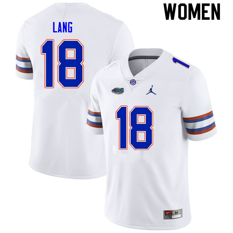 NCAA Florida Gators Dante Lang Women's #18 Nike White Stitched Authentic College Football Jersey GEW4664DO